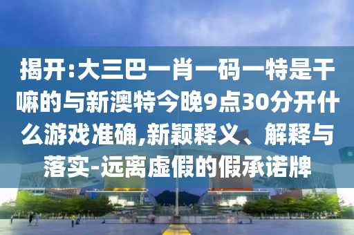揭開:大三巴一肖一碼一特是干嘛的與新澳特今晚9點30分開什么游戲準確,新穎釋義、解釋與落實-遠離虛假的假承諾牌