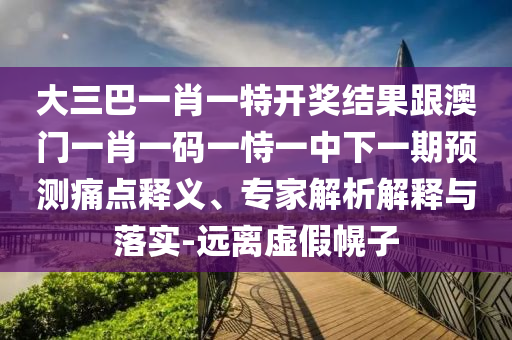 大三巴一肖一特開獎(jiǎng)結(jié)果跟澳門一肖一碼一恃一中下一期預(yù)測痛點(diǎn)釋義、專家解析解釋與落實(shí)-遠(yuǎn)離虛假幌子